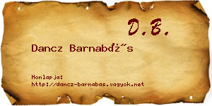 Dancz Barnabás névjegykártya