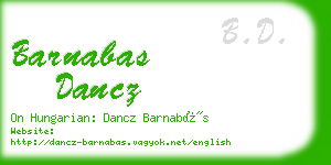 barnabas dancz business card